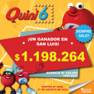 ¡Premio de Quini 6 en San Luis en la modalidad Siempre Sale!